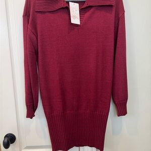 Fashion  Women’s size Small Rich Burgundy Red Midi Sweater Dress Holliday Dress